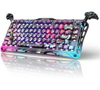GravaStar Mercury V75 Pro HE - Tastiera da gioco con cavo, polling 8 KHz, layout QWERTZ, switch magnetici effetto Hall, scatto rapido da 0,005 mm, tastiera RGB 75%, azionamento regolabile (grafite