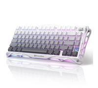GravaStar per Dad Mercury K1 75% Tastiera da gioco meccanica senza fili, design esoscheletro in lega di alluminio, guarnizione tastiera personalizzata presa hot-swap (Bianco sfumato)