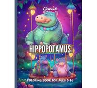 Gravax Hippopotamus Coloring Book for Ages 5-16