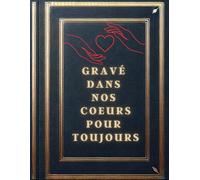 Gravé dans nos cœurs pour toujours, livre d'or de condoléances nuances bleu marine or, élégant liseré doré effet relief: enrichi de pages de ... Grand format A4 pour qu'il soit visible