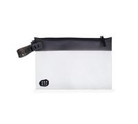The Pouch | 3-1-1 Borsa da toilette da viaggio approvata TSA, trasparente, accessori da viaggio, articoli da toeletta, cosmetici, dimensioni quarto di colore, per uomini e donne, trasparente e nero,