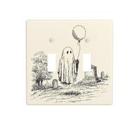 Graveyard Ghost Carry One Balloon Double Gang Toggle Light Cover Wall Plate Switch Decor Dimensioni standard - 11,4 x 11,4 cm