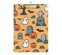 Graveyard Ghosts Halloween Pattern ECG Appunti Acrilico Carino per Calcio Softball Coaching Taglia 9