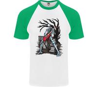 Graveyard Rock Chitarra Teschio Heavy Metal Uomo S/S Maglietta Baseball