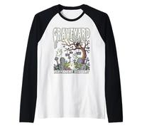 Graveyard Shift RESIDENTE Permanente Halloween Fantasmi Horror Maglia con Maniche Raglan