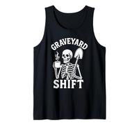 Graveyard Shift Sarcastic Skeleton Funny Work Halloween Canotta