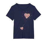 Gravidanza Annuncio Incinta Madre Mamma Cuore Baby Shower Maglietta, Donna Plus-Size, Navy, 6X