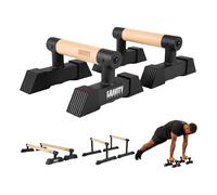 Gravity Fitness Parallettes Piccole con Manici in Legno Ibridi, Stabili per Calisthenics, Ginnastica, Allenamento a Corpo Libero, Portatili e Leggere per Palestra Casalinga o Commerciale