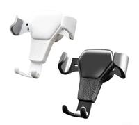 Gravity - Supporto per telefono da auto, girevole a 360°, con braccio telescopico regolabile, clip per cruscotto compatibile con custodie spesse, staffa per funzionamento con una sola mano (bianco)