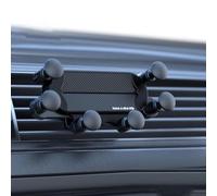 Gravity - Supporto per telefono da auto per bocchetta dell'aria con rotazione a 360 gradi e bracci in silicone antiscivolo, colore: nero (morsetto a becco di falco)