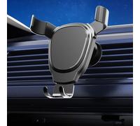 Gravity - Supporto per telefono da auto per bocchetta dell'aria, rotazione a 360 gradi, supporto per smartphone con impugnatura in silicone antiscivolo, nero (nero)