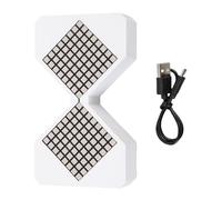 Gravity Timer Dynamic Flow Cube Electronic Hourglass Timer Multi Functional Decorative Electronic Hourglass Ambient Light for Classroom Home Office Cooking (Bianca)