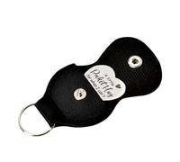 Gravured pockets hugs Coin - Portachiavi ispiratore per lui, regalo a distanza | Cuore double face, con supporto in pelle, donne, amici, regalo sentimentale, Nero, Siehe Beschreibung