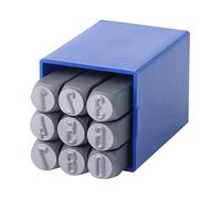 GRAVUREM-SR Set di punzoni numerici standard rotondi, punzoni a percussione, stampi per impressione e numeri da incidere - cifre da 0 a 9/8 mm