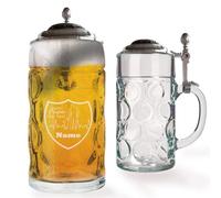 GRAVURMACHER® Boccale per birra con incisione e coperchio in peltro - Boccale da birra Isar 0,5 l con coperchio in peltro - Boccale per birra come regalo per la festa del papà - regalo di compleanno
