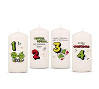 GRAVURZEILE Candele dell'Avvento stampate, coppia Grinch, candele di Natale per la corona dell'Avvento, set da 4 pezzi, decorazione per Natale, regalo per lui e per lei, candela pilastro 120/58 mm