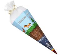 GRAVURZEILE - Cono per la scuola personalizzato con nome, terra pixelata