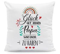 GRAVURZEILE - Cuscino con scritta "Glück ist", regalo per la famiglia come regalo di compleanno, anche per compleanno, Natale, San Valentino, regalo per donne, uomini, fratelli, colore papà