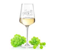 GRAVURZEILE Leonardo Puccini - Bicchiere da vino con incisione "Papa Fistbump", 1 bambino, personalizzabile con nome, regalo per la festa del papà, compleanno e Natale, 560 ml