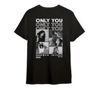 GRAVURZEILE Maglietta stampata - Only You - Personalizzata con nome, scritta & fino a 8 foto - regalo per partner - BFF - Oversize Wear - manica corta - 100% cotone, Nero (5 immagini), S Plus