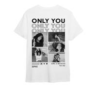 GRAVURZEILE Maglietta stampata - Only You - Personalizzata con nome, scritta & fino a 8 foto - regalo per partner - BFF - Oversize Wear - manica corta - 100% cotone, Bianco (5 immagini), XXL plus