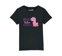 GRAVURZEILE Maglietta stampata per bambini - Big Sister Saurus - Ich werde große Sorister Annuncio - Maglietta per fratelli - Regali per ragazze - 100% cotone, Nero , 86-92