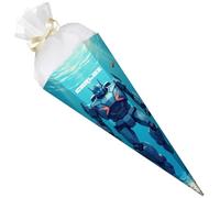 GRAVURZEILE - Sacchetto per la scuola stampato - Robot - Personalizzato con nome - Regalo per la scuola - Sacchetto di zucchero esagonale per ragazzi e ragazze - 61 cm con chiusura in tulle - Colore