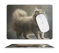 Gray Cat Stand Tappetini Mouse Soffice Tappetino per Mouse Lavabile Mousemat per Casa Gioco Pc 25X30Cm