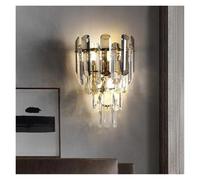 Gray Clear Crystal Wall Sconce Lamp Bedside Light Fixture Living Room Background Lighting Aisle Decor Lamparas