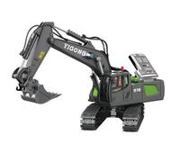 (Gray) Construction Excavator Toy - Kids Toy Engineering Digger Truck, Remote Control Rechargable Hydraulic Car for Kids,100% New