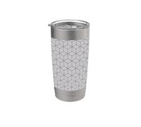 Gray Hexagons 3D Cubes Geometric Optical Illusion Pattern Bicchiere termico in acciaio inox doppia parete