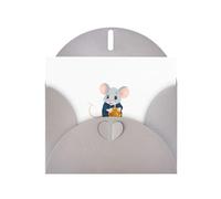 Gray HYTTER - Biglietto di auguri per Natale, compleanni e anniversari, motivo: topolino ruba olio