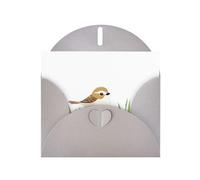 Gray HYTTER Little Sparrow in the Riso Field Prints, biglietto di auguri per Natale, compleanni e anniversari