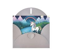 Gray JKIEGOQ - Biglietto di auguri con stampa di unicorni che corrono 10,2 x 15,2 cm, per Natale, San Valentino, matrimonio, inviti per feste