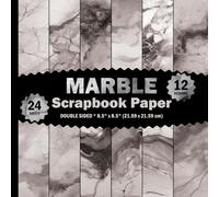 Gray Marble Scrapbook Paper: Monochrome Texture Pattern Sheets for Junk Journals, Origami, Cards, Invitations, Decoupage - 12 Designs - 2 Sheets/Design - 8.5"x8.5"