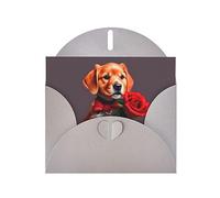 Gray MJHKXLJ - Biglietto di auguri perlato con stampa di un cane simile a un gentiluomo, busta inclusa, perfetto per Natale, compleanni, San Valentino, matrimoni e molto altro ancora