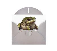 Gray MJHKXLJ Leonardo_Vision_XL_frog_0 Prints, biglietto di auguri perlato con busta, perfetto per Natale, compleanni, San Valentino, matrimoni e altro ancora