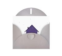 Gray MJHKXLJ Little Purple House under the Starry Sky Prints, biglietto di auguri perlato con busta inclusa, perfetto per Natale, compleanni, San Valentino, matrimoni e molto altro ancora