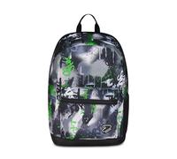 Seven Zaino Scuola Reversibile, Grigio e Verde, Zaino Doppio Scomparto Con Auricolari Wireless, Tasca Porta PC e Tasca Porta Borraccia, Scuola Media e Superiore, Ragazzo