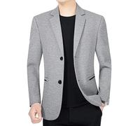 Gray Slim Fit Suit Coat for Men All Match Stylish Formal Social Blazers Korean Style Classic Business Suit Jacket(M)