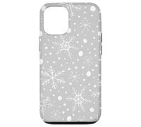 Gray Snowflakes Pattern Winter Christmas Holidays Snow Custodia per iPhone 12/12 Pro