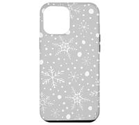 Gray Snowflakes Pattern Winter Christmas Holidays Snow Custodia per iPhone 12 Pro Max