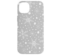 Gray Snowflakes Pattern Winter Christmas Holidays Snow Custodia per iPhone 14 Plus