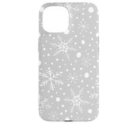 Gray Snowflakes Pattern Winter Christmas Holidays Snow Custodia per iPhone 15