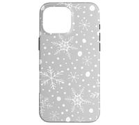 Gray Snowflakes Pattern Winter Christmas Holidays Snow Custodia per iPhone 16 Pro Max