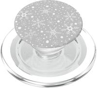 Gray Snowflakes Pattern Winter Christmas Holidays Snow PopSockets PopGrip per MagSafe