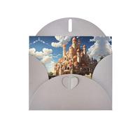 Gray WHJSHOP Anime Castle Sky Prints, biglietto di auguri di alta qualità, carta perlescente su entrambi i lati, effetto perlato, con busta in carta perlata