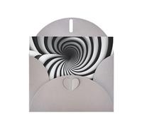 Gray WHJSHOP - Biglietto d'auguri con stampa a spirale con illusione ottica - Carta perlescente di alta qualità su entrambi i lati, effetto perlato, busta di carta perlata con fibbia d'amore