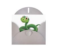 Gray WHJSHOP Cartone animato piccolo serpente verde stampa biglietto di auguri - High-End carta perlescente double face effetto perla Love Buckle busta di carta perlato