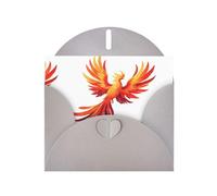 Gray WHJSHOP Fire Phoenix Flying in the Starry Sky Prints, biglietto di auguri, carta perlescente di alta qualità, double face, effetto perlato, busta di carta perlata